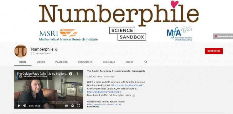 best math youtube channels numberphile