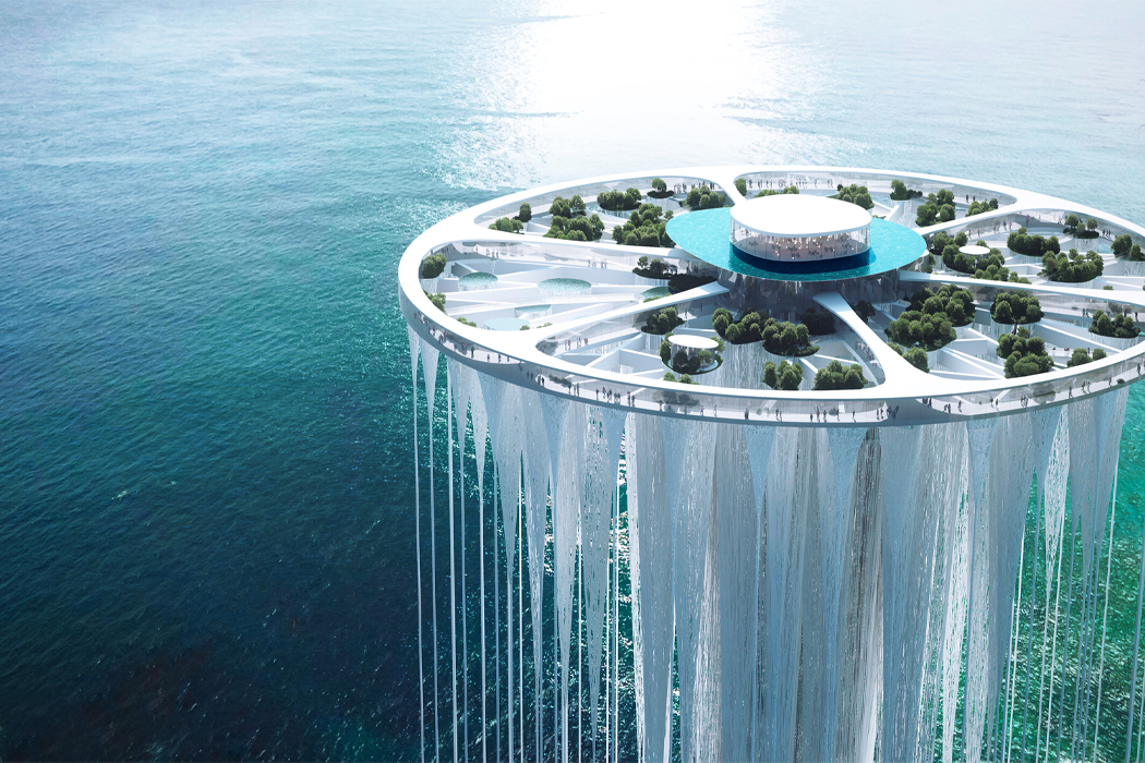 Ethereal Tower with 99 Floating Islands Designed For Shenzhen, China Ethereal Tower with 99 Floating Islands Designed For Shenzhen, China