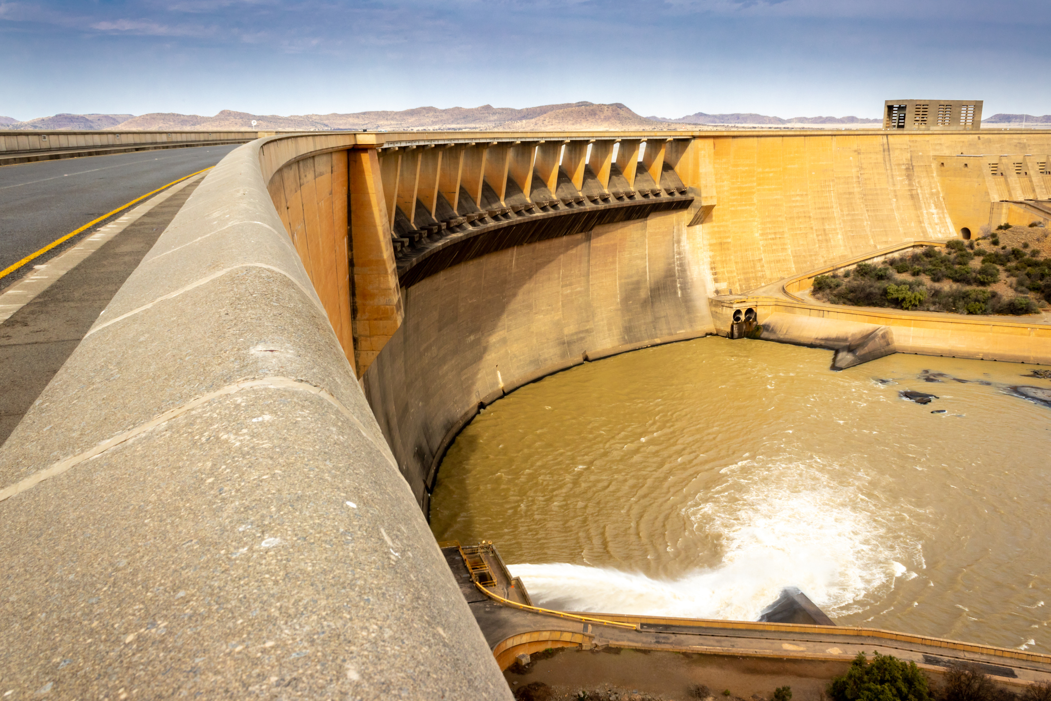 Water splurging out of Gariep dam