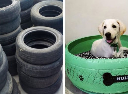 Brazilian Man Upcycles Old Tires and Turns Them Into Adorable Animal Beds