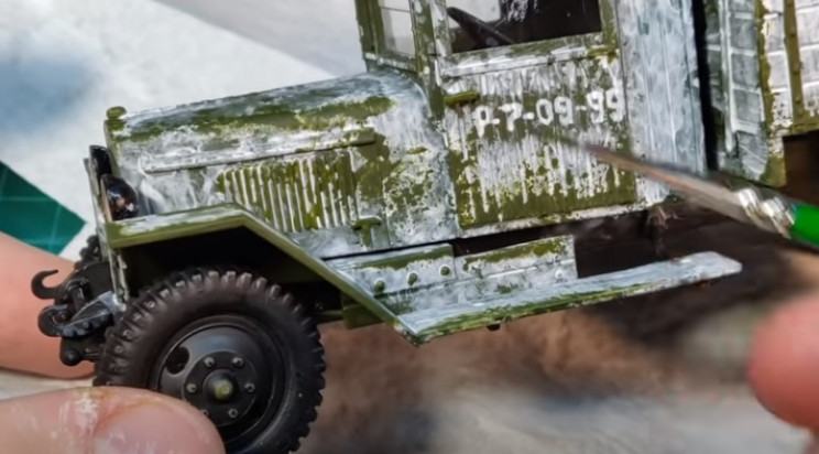 diy truck winter camo green