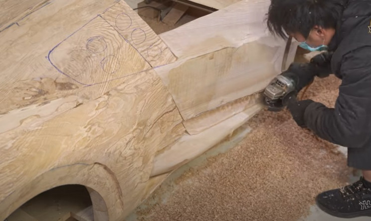 diy carved Bugatti side details