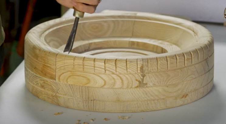 diy carved bugatti tire treads