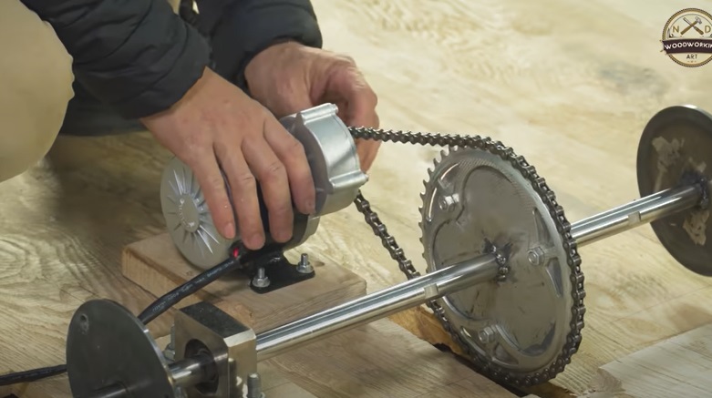 diy wood carved bugatti mount motor