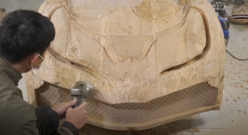 diy carved bugatti bonnet power tools