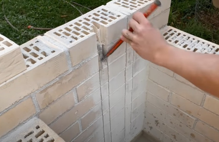 diy sink recessed bricks