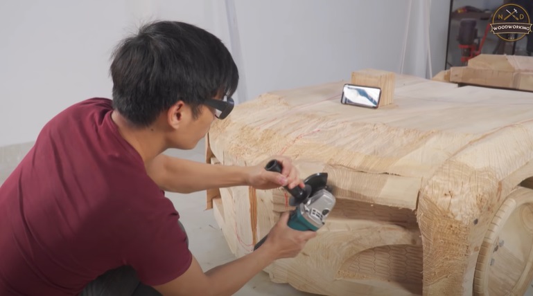diy wooden bmw 328 refine shape