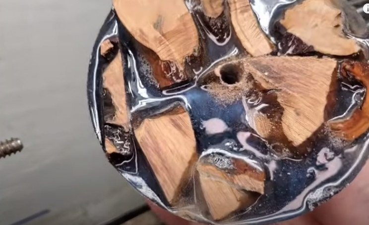 diy driftwood vase lathe prep