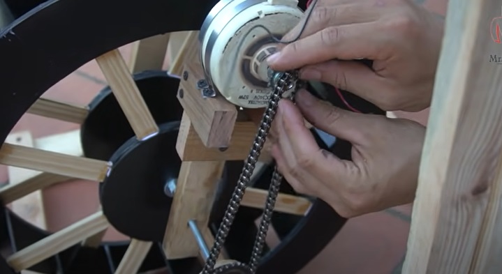 diy waterwheel drive chain