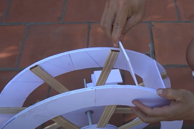 diy canal waterwheel paddles