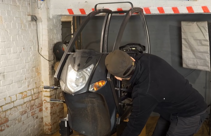 futuristic scooter top and front