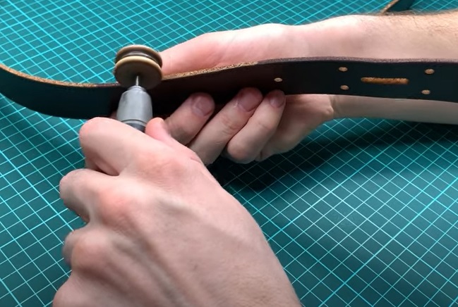 diy leather belt dremel edges