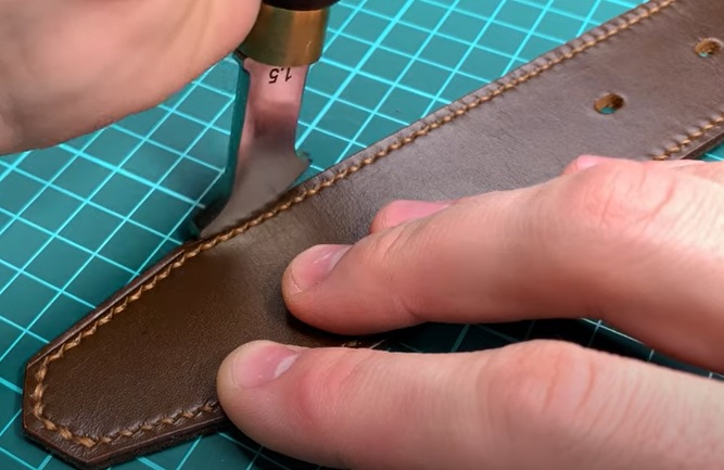 diy leather belt groove