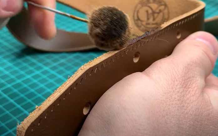 diy leather belt stain edges