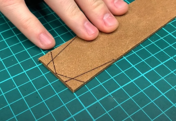 diy leather belt tapered edge