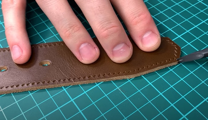 diy leather belt trim edges