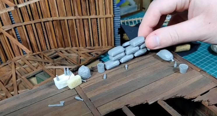 diy zombie diorama assorted pieces