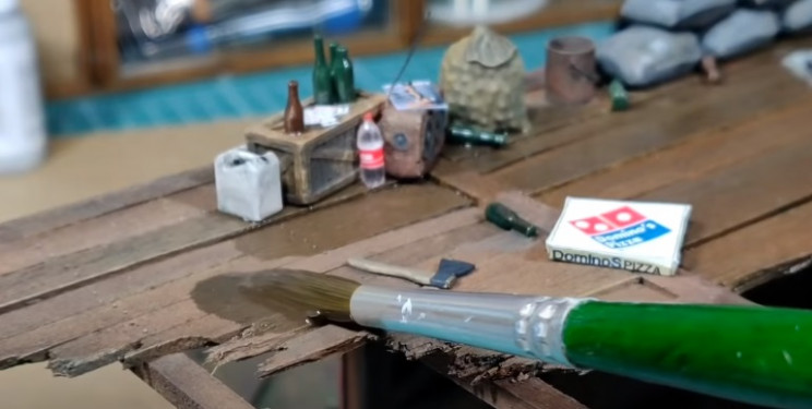 diy zombie diorama darken areas