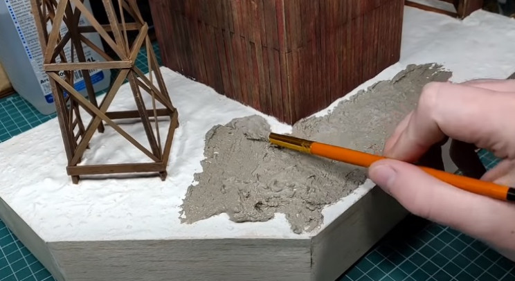 diy zombie diorama textured paste