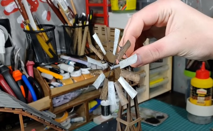 diy zombie diorama windmill complete