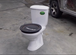 Mad Scientists Turn Toilet into a Subwoofer Box