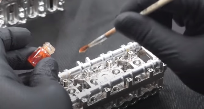 v4 engine assembly camshaft