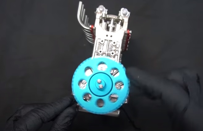 v4 engine model flywheel