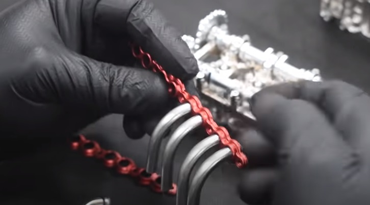v4 engine assembly manifold