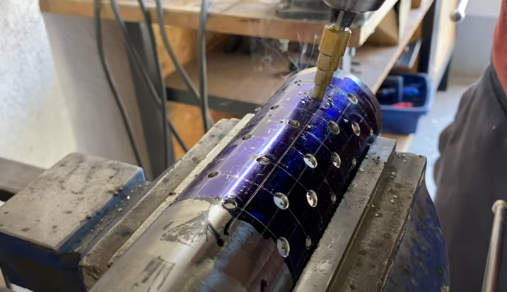 diy modify exhaust drill holes