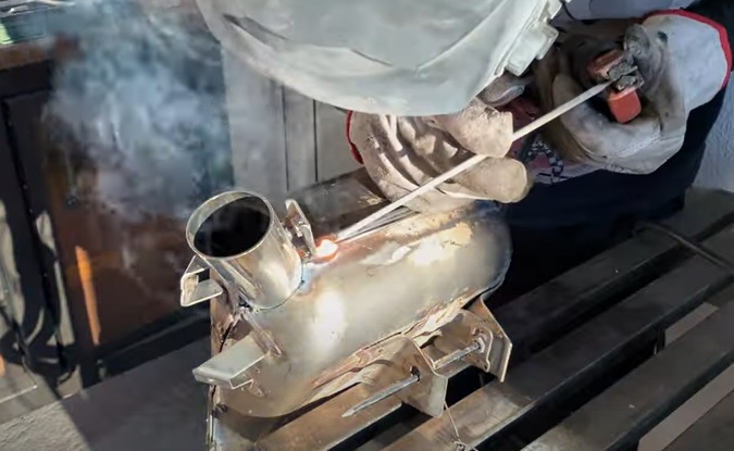 diy bike exhaust weld backbox