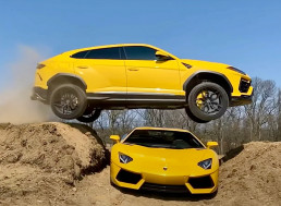YouTuber Jumps His Lamborghini Urus Over an Aventador