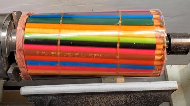 diy pencil vase secure in lathe
