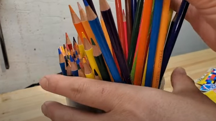 diy pencil vase in jug
