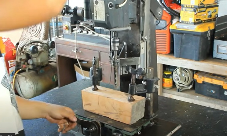 diy square hole bench drill