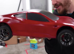 This YouTuber 3D Printed a Mini 70 MPH Tesla Roadster
