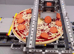 LEGO Aficionado Builds Robotic Factory and Bakes Pizza In it
