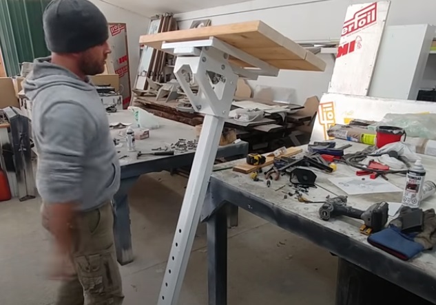 diy porch lift lengths of wood