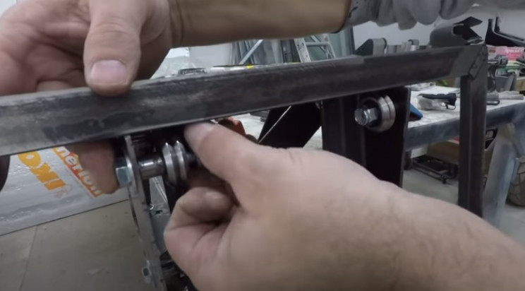 diy porch lift frame and bearings