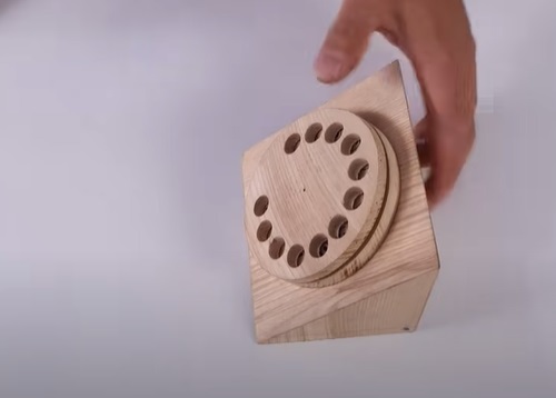 wood antique phone rotary dial