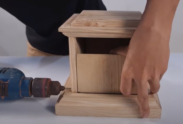 wood antique phone hinges prism