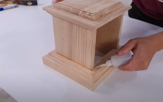 wood antique phone glue base