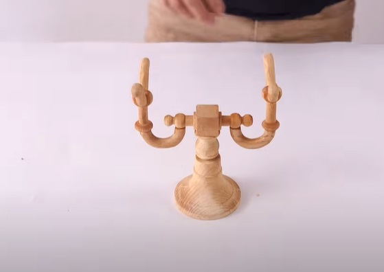 wood antique phone handset rest