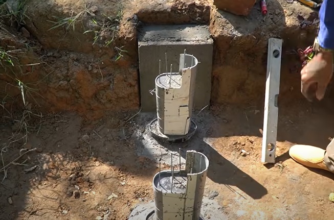 diy water bridge concrete pillars