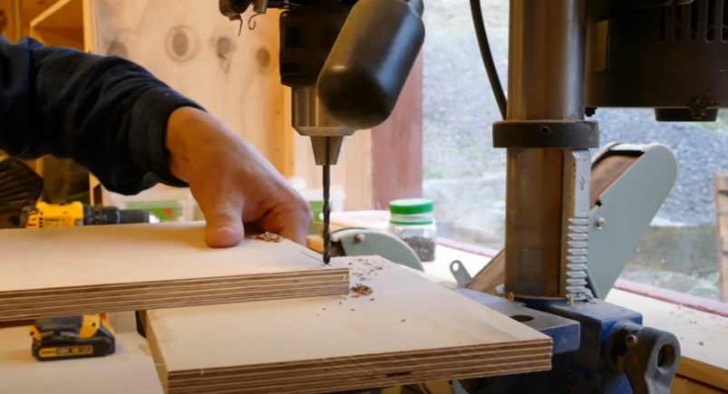 diy transforming bookshelf holes