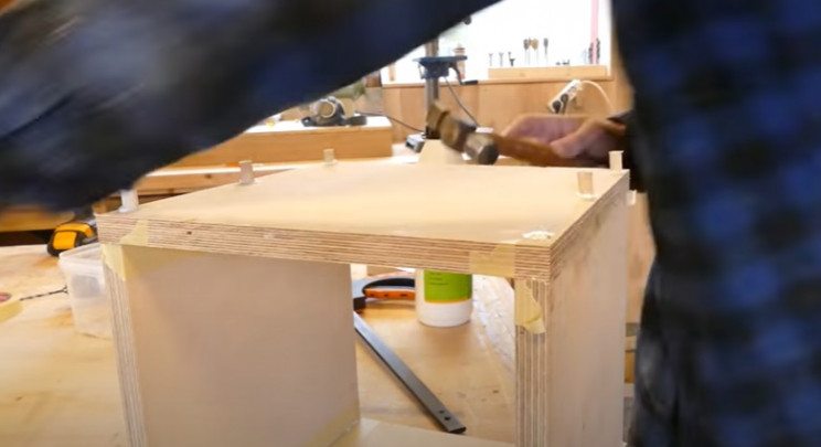 diy transforming bookshelf fill holes