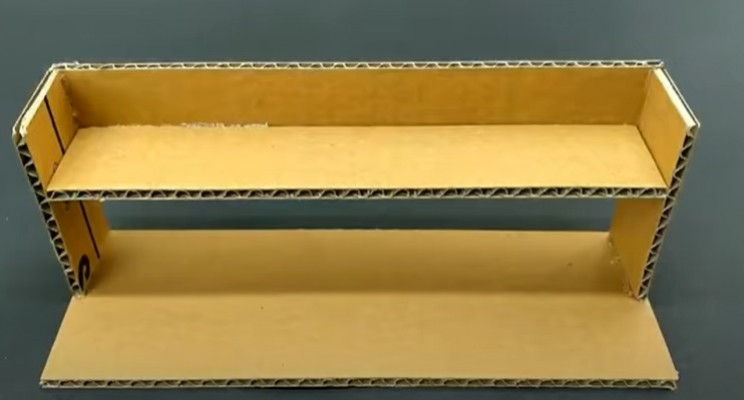 diy cardboard games shelf