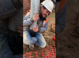 Watch This Guy Getting Locked onto Lamppost by His Very Own Legs