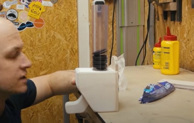 diy oreo dispenser silo installed