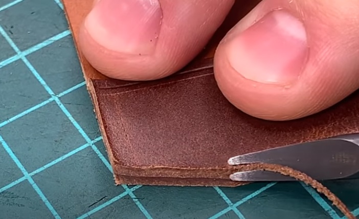 diy leather passport holder bevel
