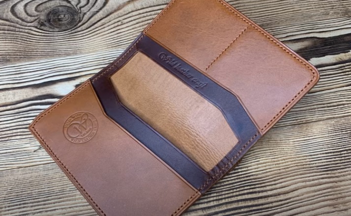 diy leather wallet passport holder complete